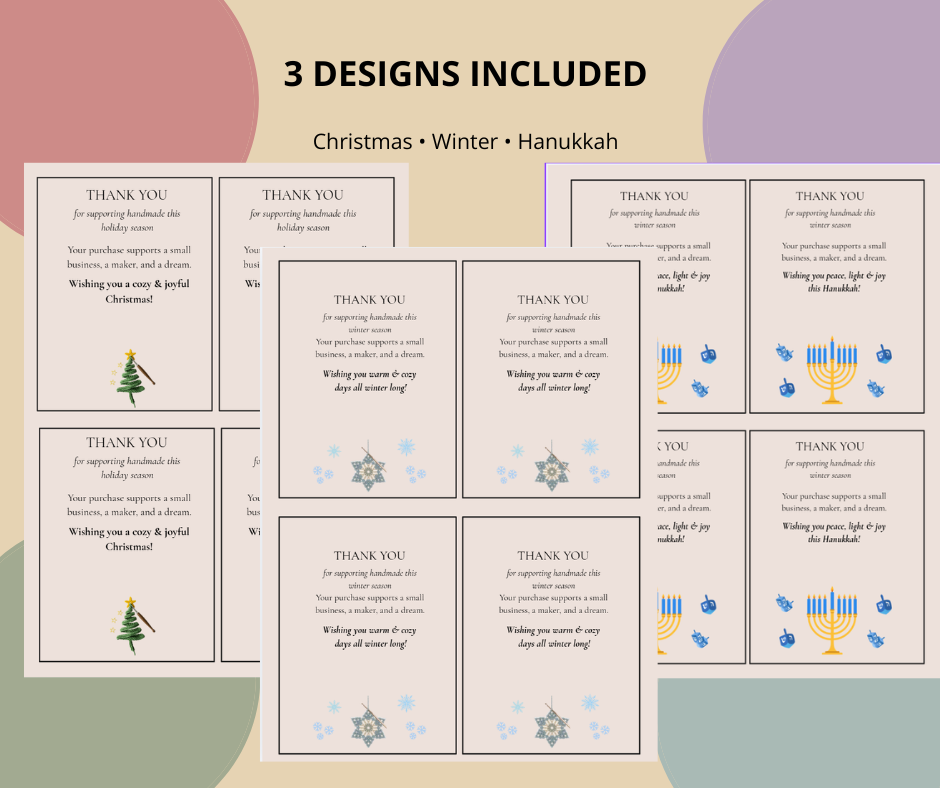2026 Holiday Thank You Cards Bundle for Makers