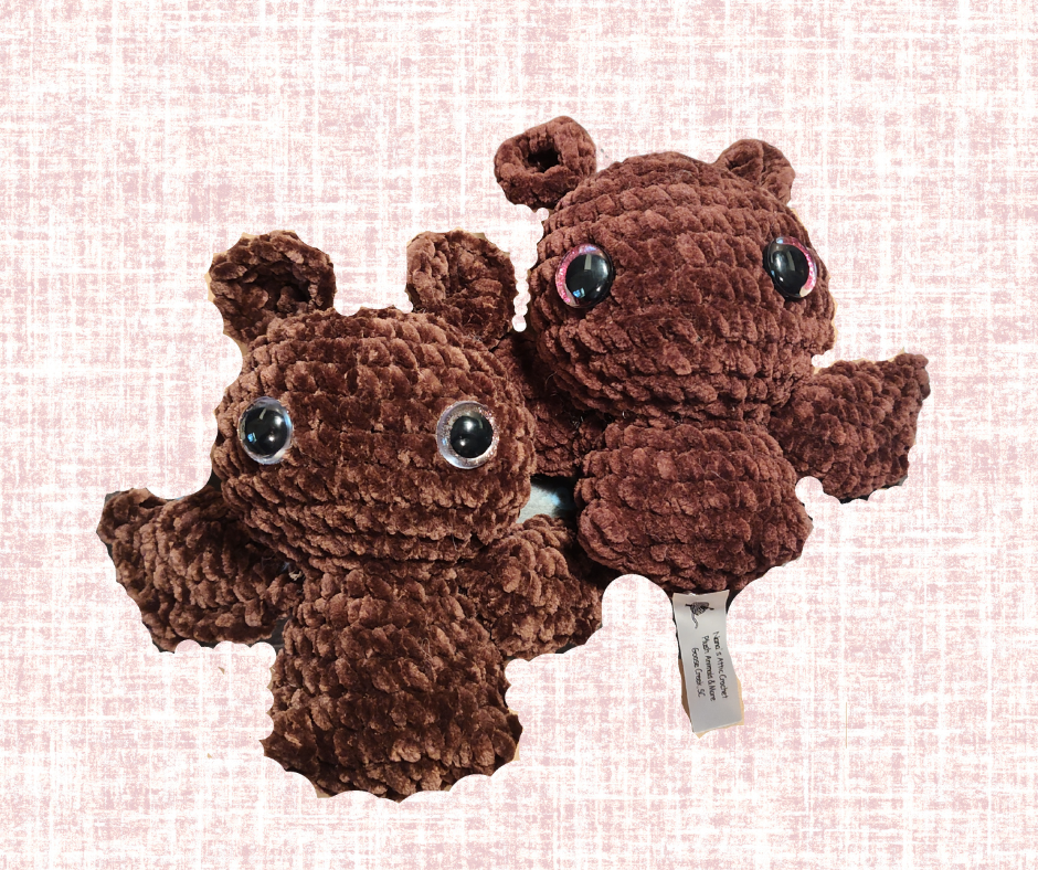 Mini Plush Bat – Handmade Crochet Bat (Turquoise, Navy, or Brown)