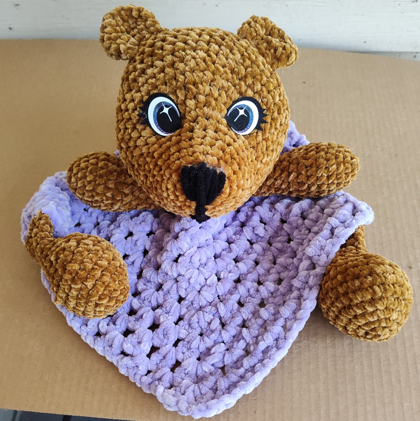 Dave the Anti-Anxiety Bear Lovey - Your Bedtime Buddy and Soft Security Blanket