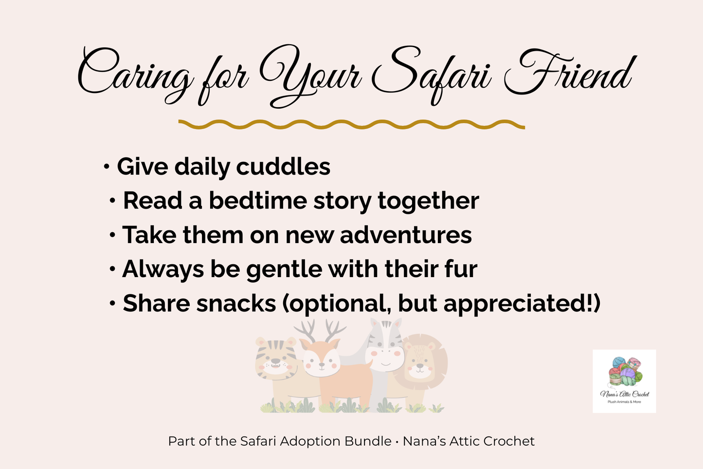 Safari Adoption Printable Bundle • 5-Page Kids Activity & Keepsake Set (Instant Download)