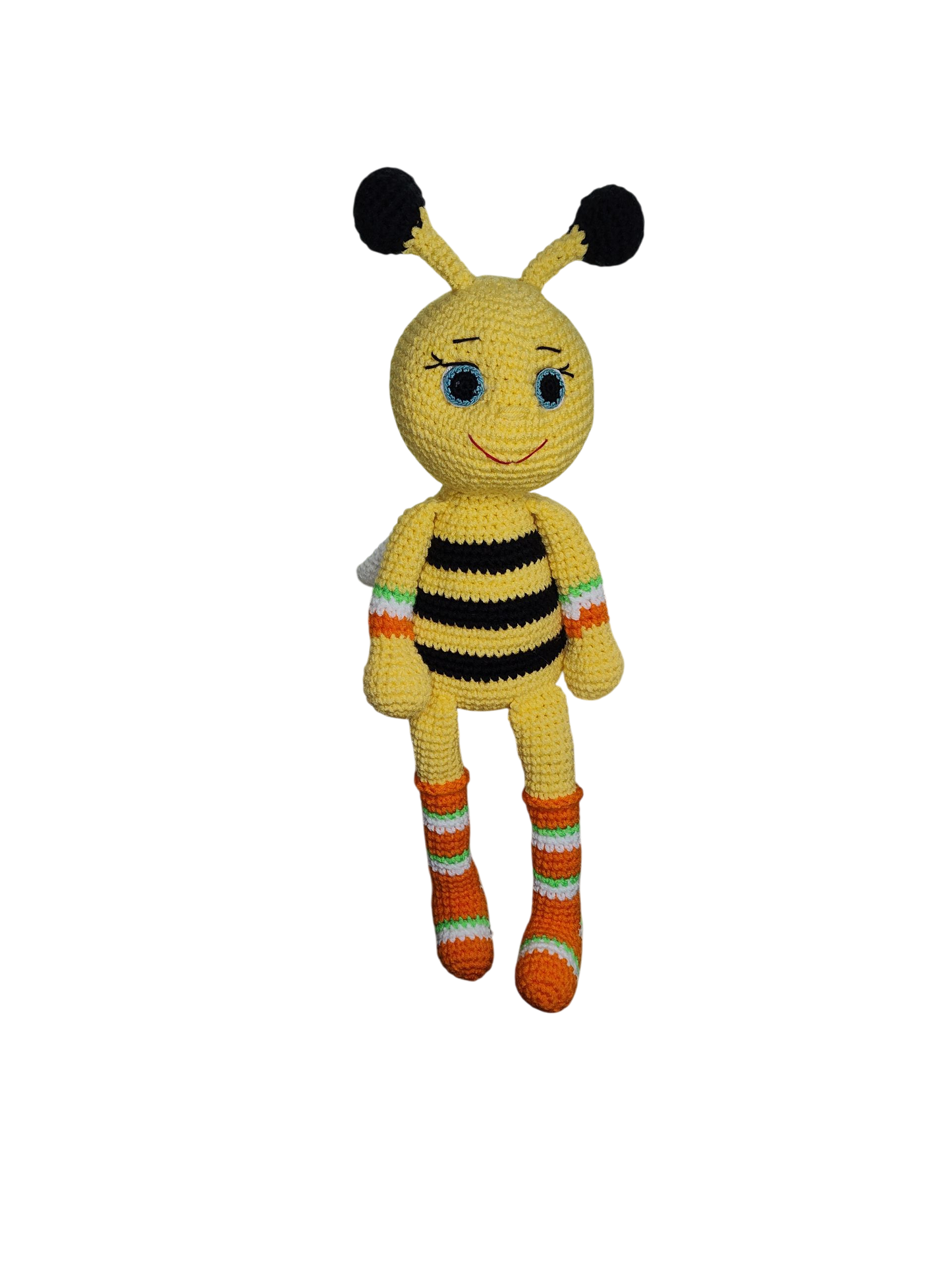 Large 20" Amigurumi Bee Friend - Handcrafted Colorful Crochet Plushie