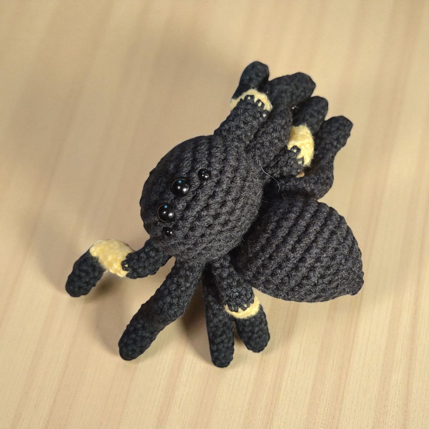 Black & Yellow Crochet Spider – Handmade Halloween Décor (Only 1 Available!)