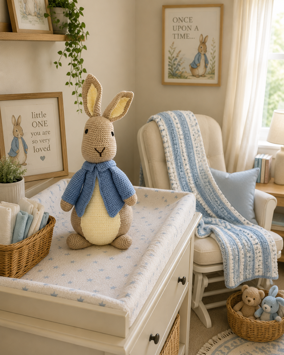 Woodland Crochet Stuffed Rabbit