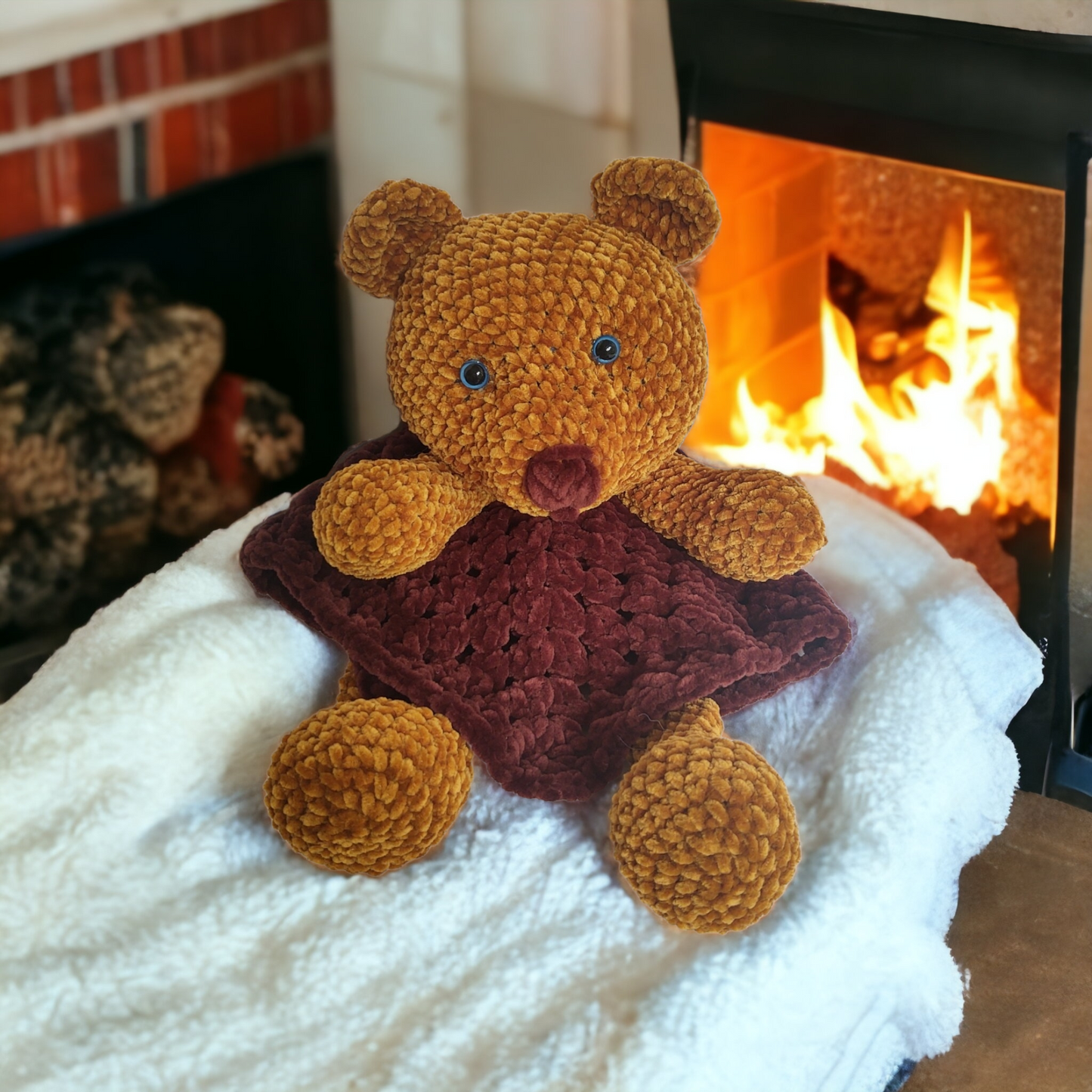 Dave the Anti-Anxiety Bear Lovey - Your Bedtime Buddy and Soft Security Blanket