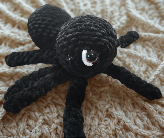 Large Plush Black Widow Spider – Handmade Crochet Halloween Décor (Only 1 Available!)