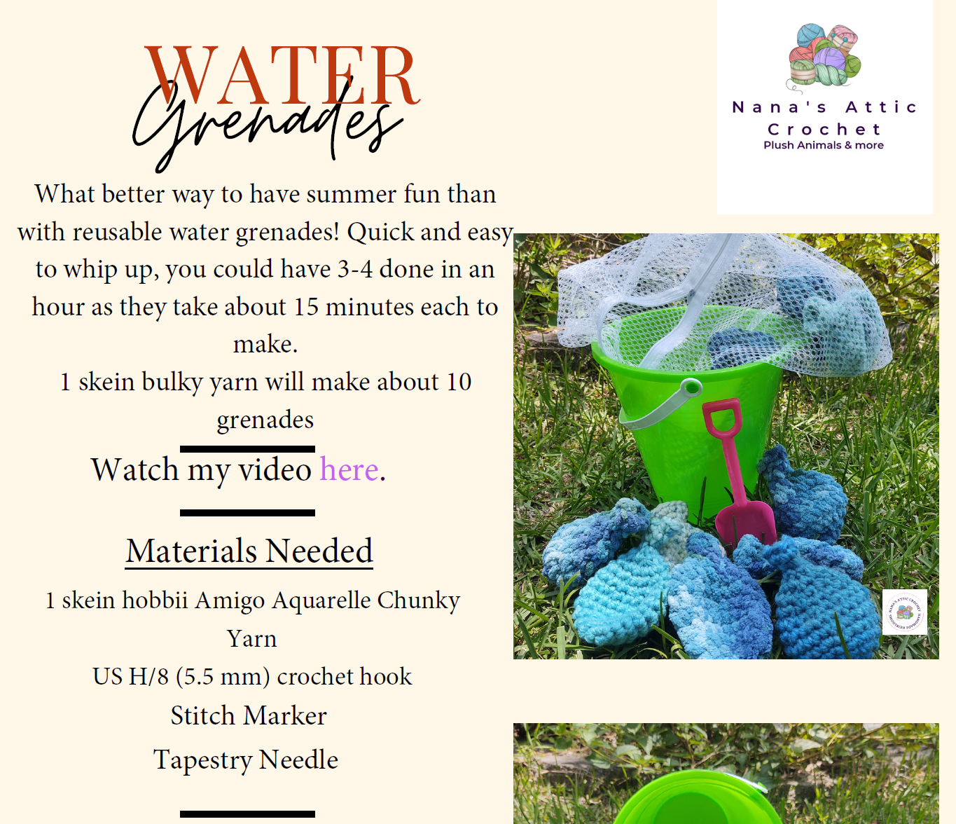 Crochet Pattern for Water Grenade