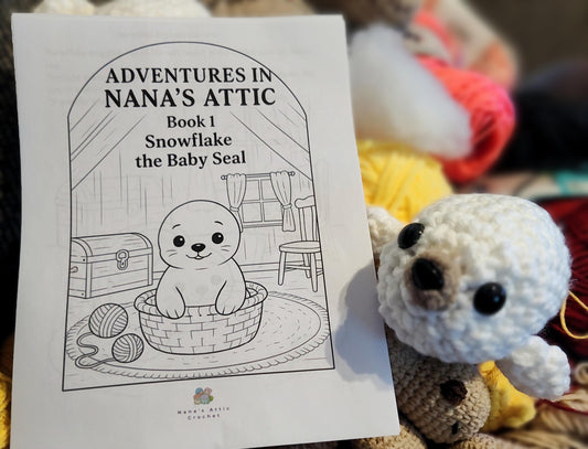 🦭 Crochet Baby Seal – Handmade Plush (Choose 8″ or 6″)