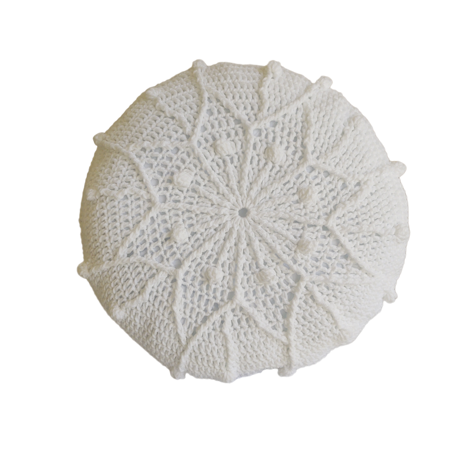 Large Couch Pillow: Winterland Snowflake Design in Acrylic Yarn