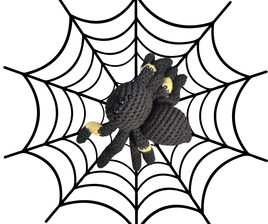 Black & Yellow Crochet Spider – Handmade Halloween Décor (Only 1 Available!)