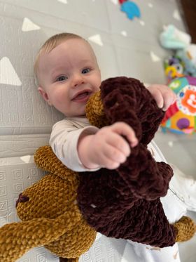 Dave the Anti-Anxiety Bear Lovey - Your Bedtime Buddy and Soft Security Blanket