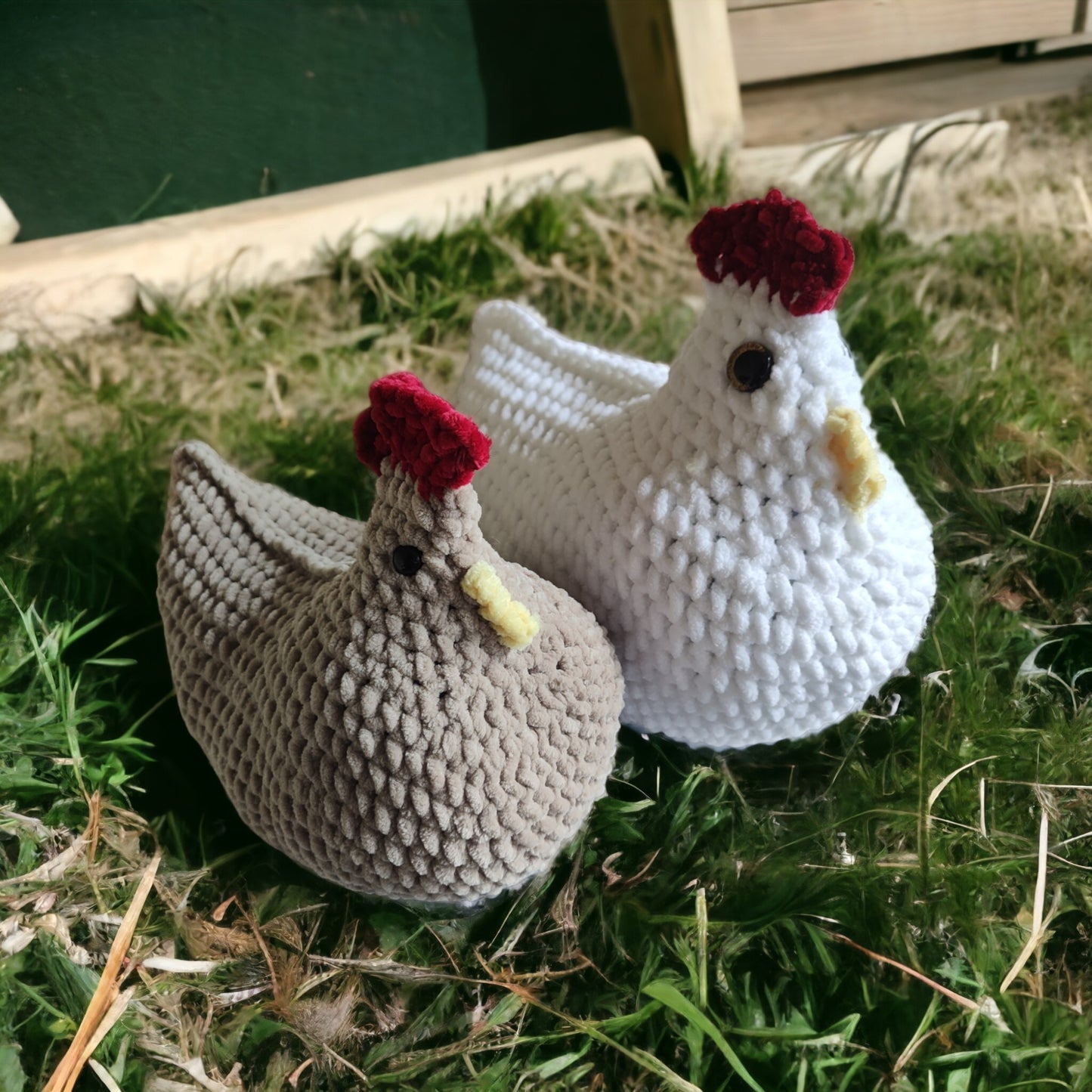 Crochet Support Chicken, emotional support, squeeze away worry