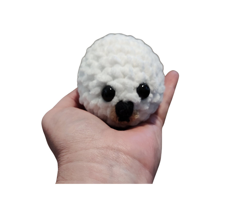 🦭 Crochet Baby Seal – Handmade Plush (Choose 8″ or 6″)