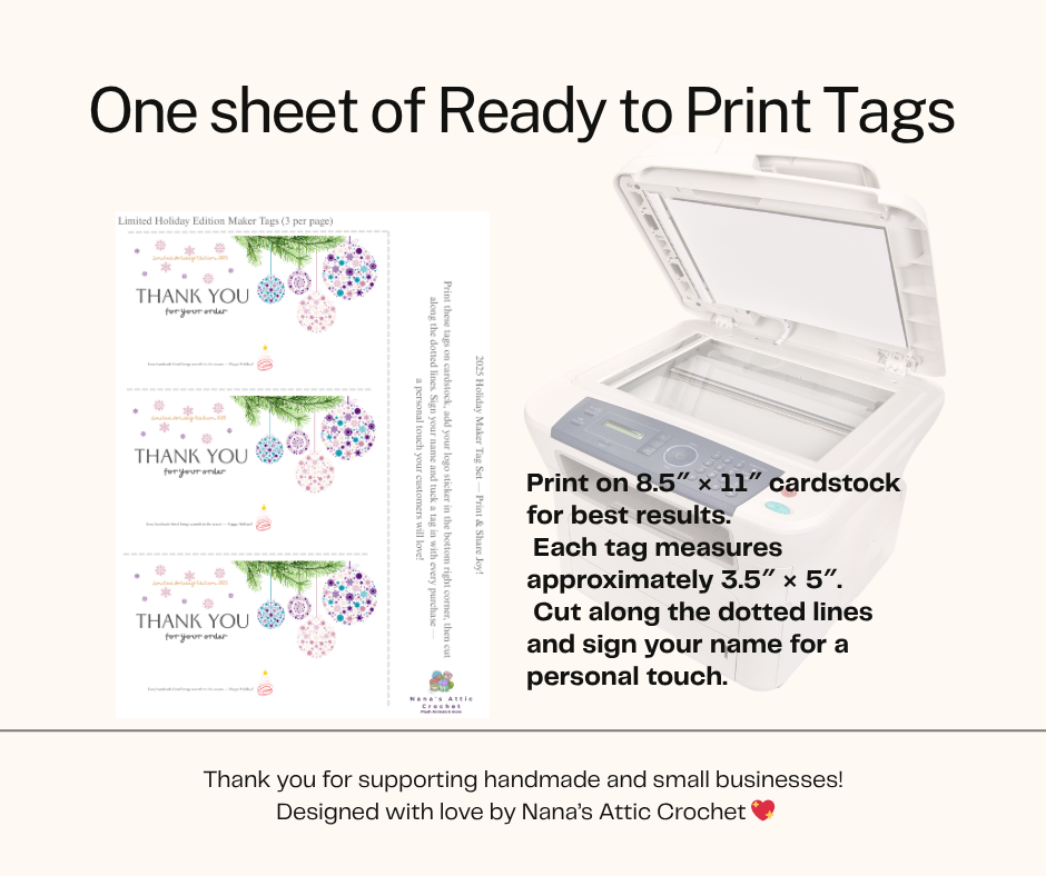 Limited Holiday Edition Thank-You Tag Bundle for Makers