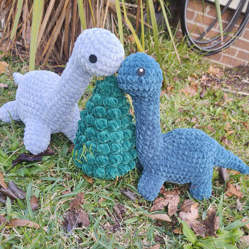 Gray and Teal Large Brontosaurus