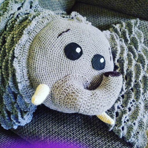 Elephant with Tusks Pillow