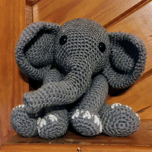 Gray baby elephant with white toes