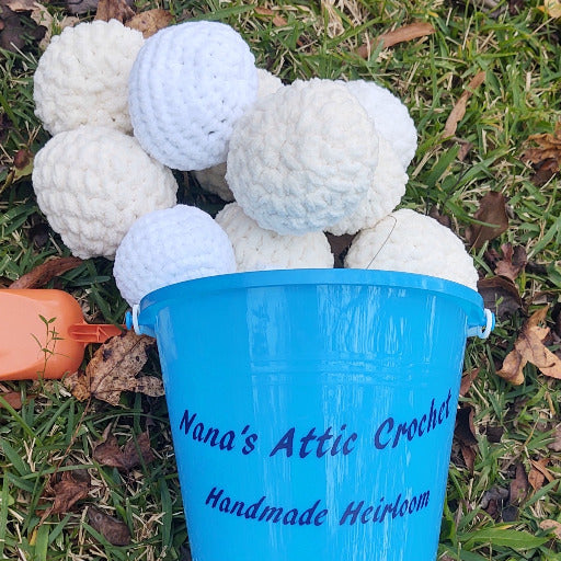 Indoor Snowball Game in blue bucket