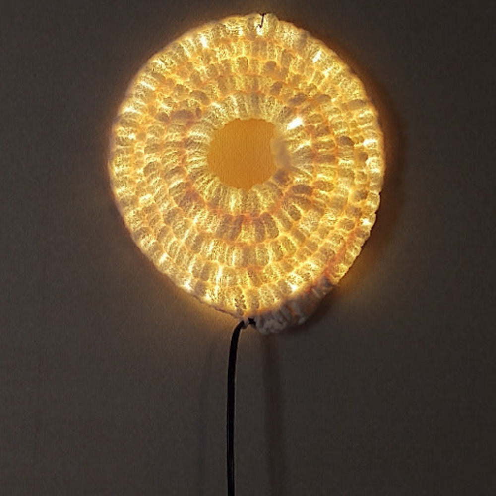 Moon shaped wall hanging nightlight