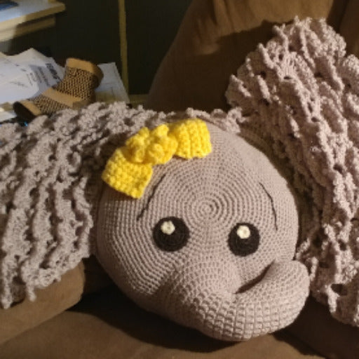 Elephant Pillow with yellow bow