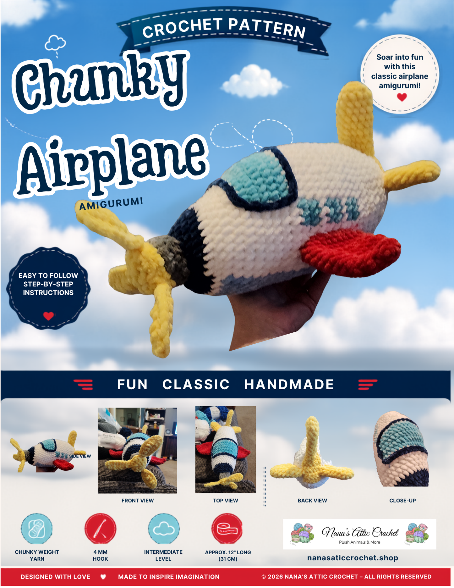 Chunky Airplane Crochet Pattern