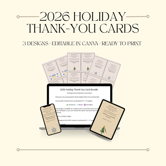 2026 Holiday Thank You Cards Bundle for Makers