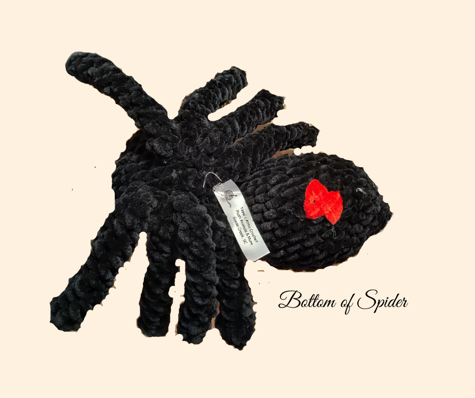 Large Plush Black Widow Spider – Handmade Crochet Halloween Décor (Only 1 Available!)