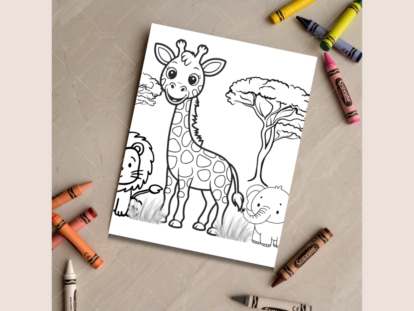Safari Adoption Printable Bundle • 5-Page Kids Activity & Keepsake Set (Instant Download)