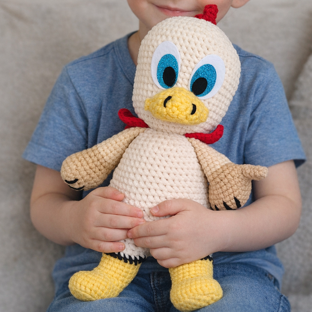 Doodle Rooster Crochet Pattern PDF | 16-17 Inch Amigurumi Farm Animal | Nana's Attic