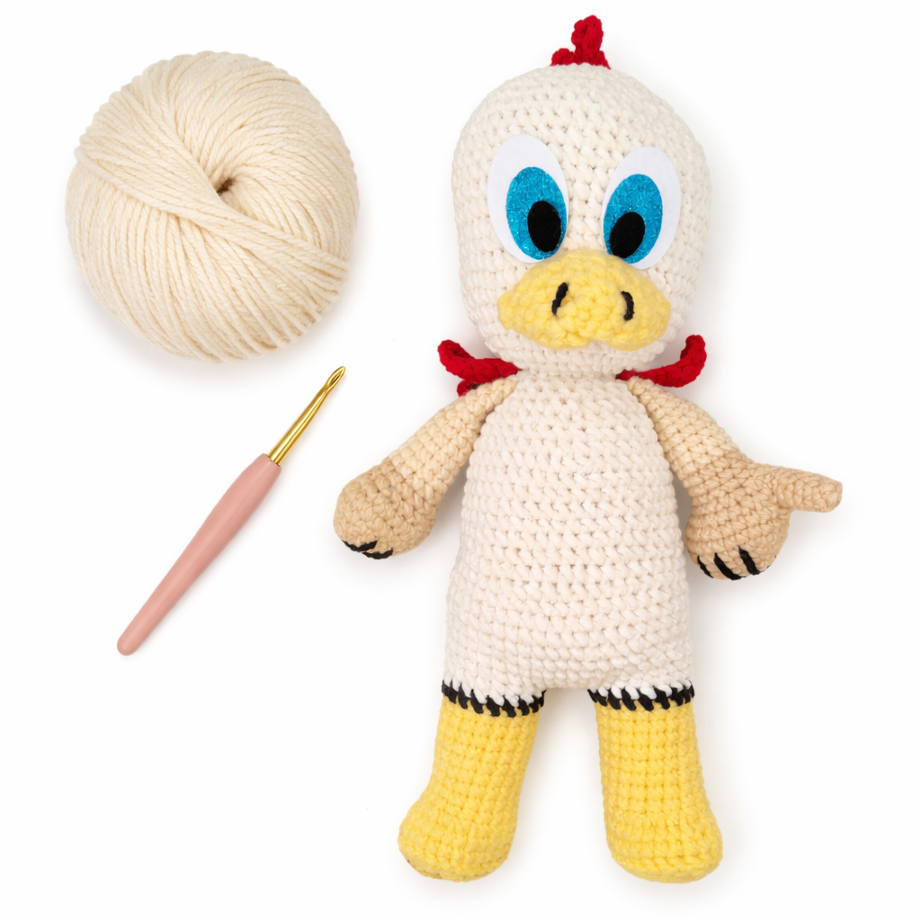 Doodle Rooster Crochet Pattern PDF | 16-17 Inch Amigurumi Farm Animal | Nana's Attic