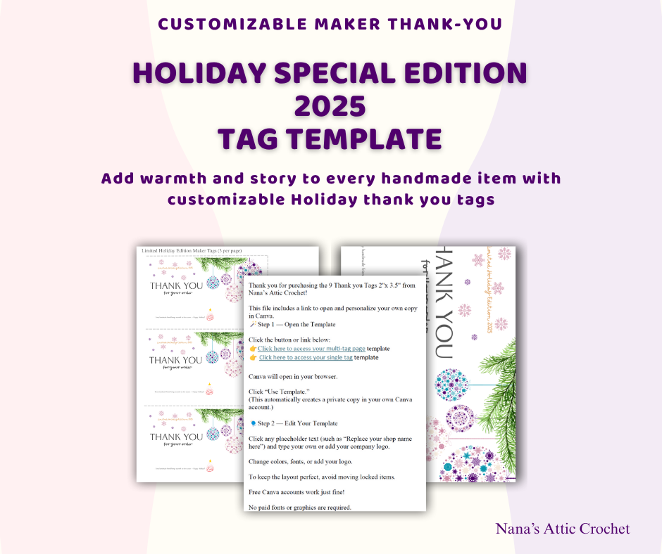 Limited Holiday Edition Thank-You Tag Bundle for Makers