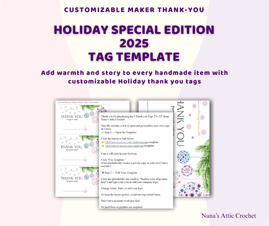 Limited Holiday Edition Thank-You Tag Bundle for Makers