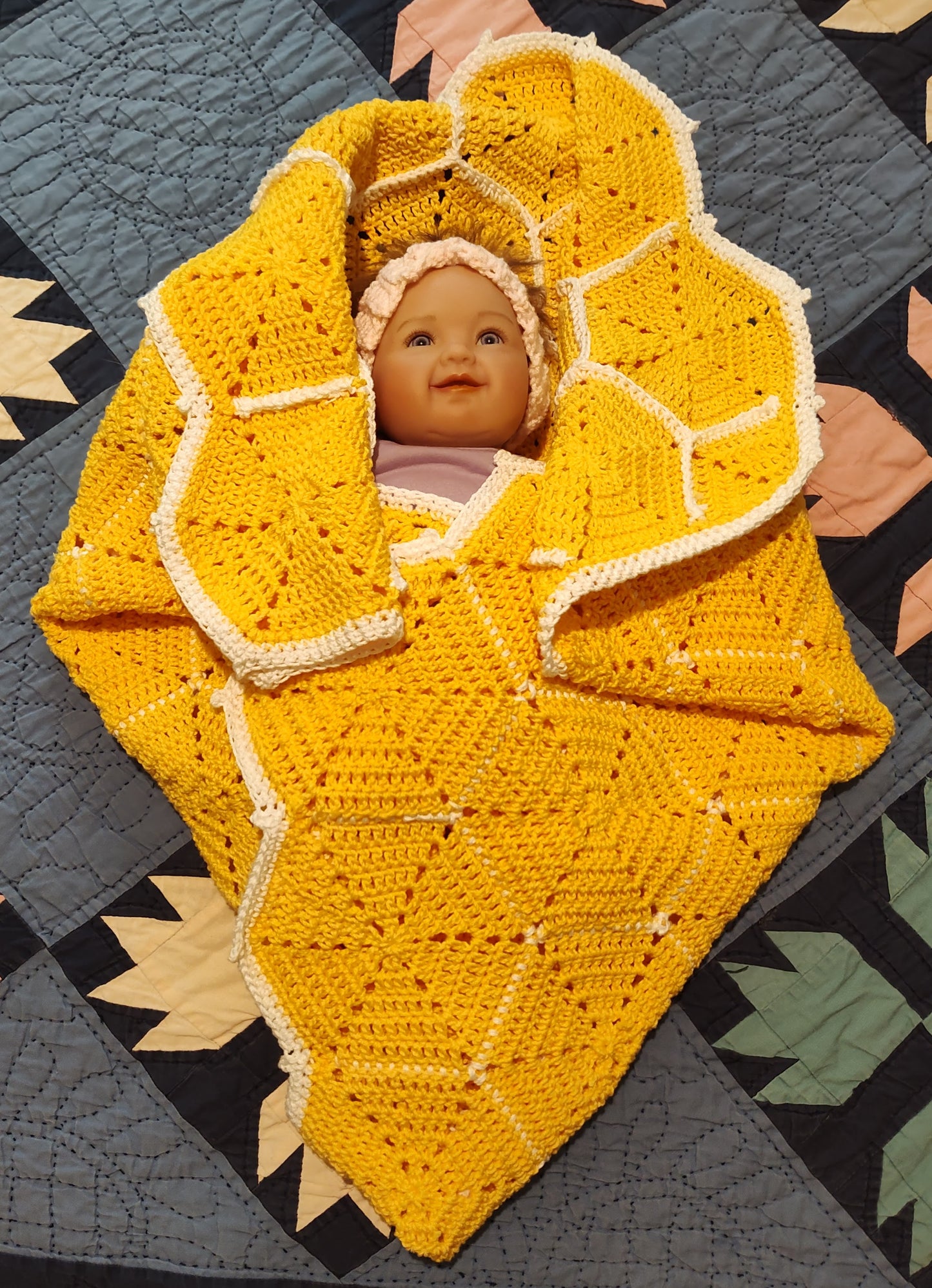 Honeycomb Crochet Baby Blanket - Heirloom Gift (36"x36")