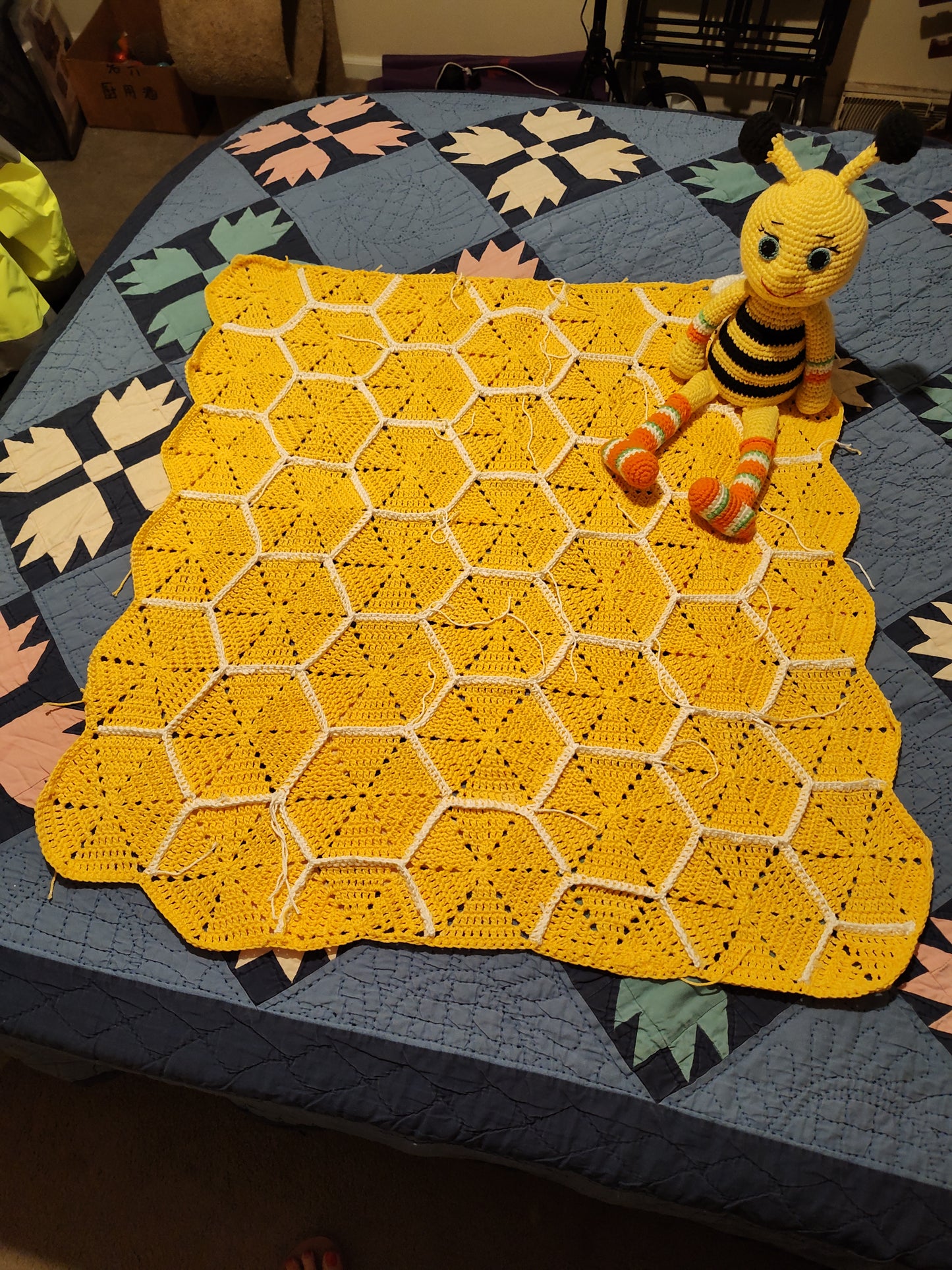 Honeycomb Crochet Baby Blanket - Heirloom Gift (36"x36")