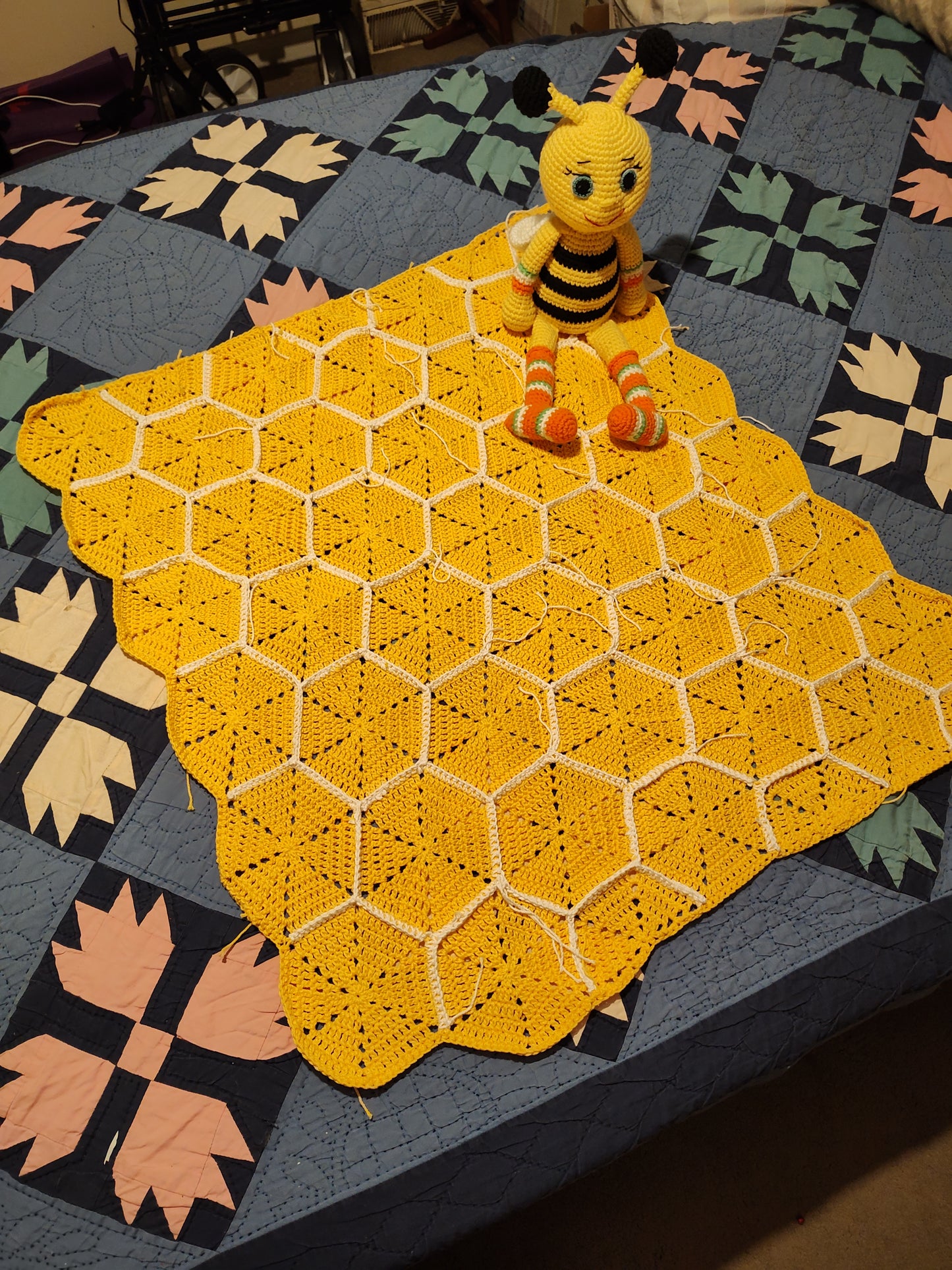 Honeycomb Crochet Baby Blanket - Heirloom Gift (36"x36")