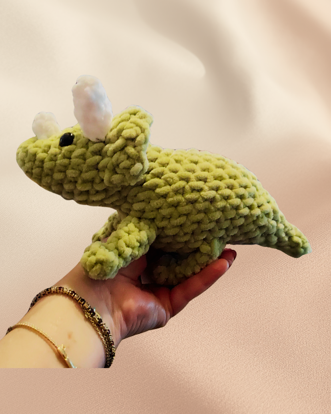 Mini Triceratops – Handmade Crochet Plush