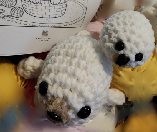 🦭 Crochet Baby Seal – Handmade Plush (Choose 8″ or 6″)