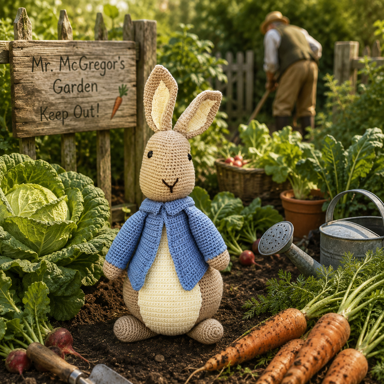 Woodland Crochet Stuffed Rabbit