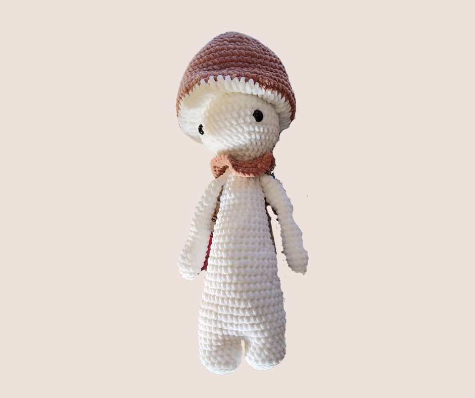 Tall Mushroom Guy – Handmade Crochet Plush – 20" Whimsical Decor