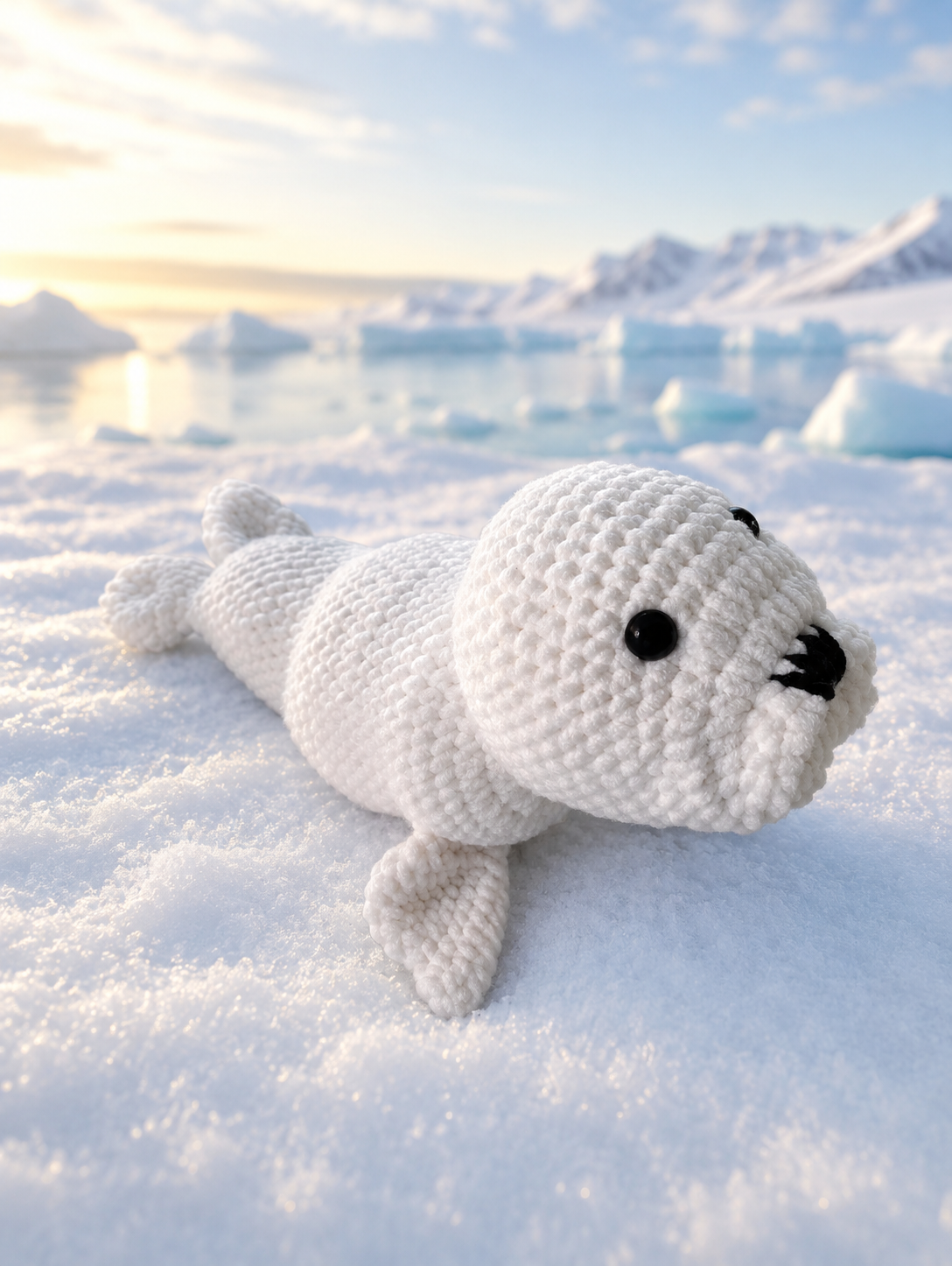 🦭 Snowflake the Harp Seal Pup – Crochet Harp Seal Pup – Handmade Plush