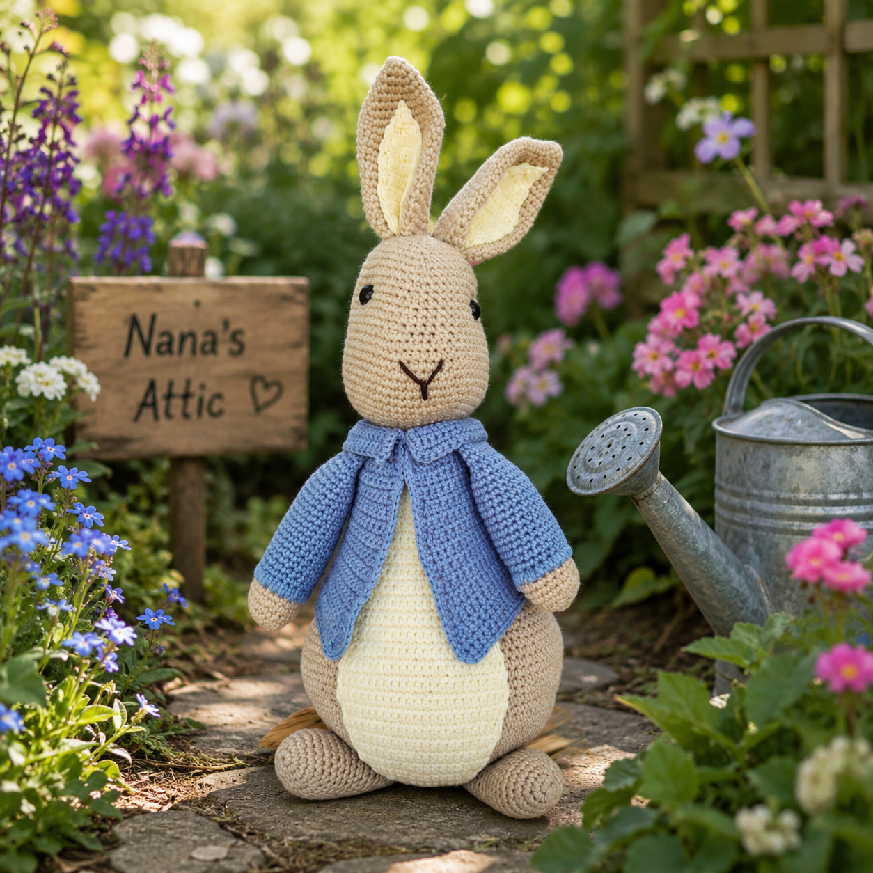 Woodland Crochet Stuffed Rabbit