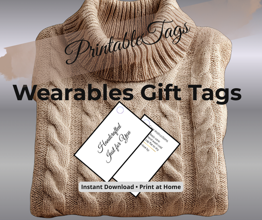 Printable Wearables Gift Tags for Handmade Gifts
