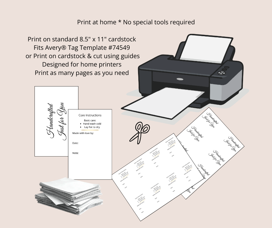 Printable Wearables Gift Tags for Handmade Gifts