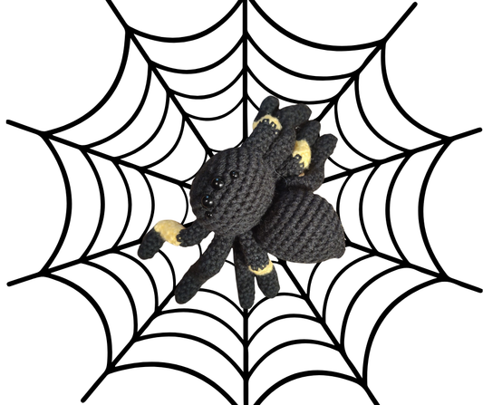 Black & Yellow Crochet Spider – Handmade Halloween Décor (Only 1 Available!)