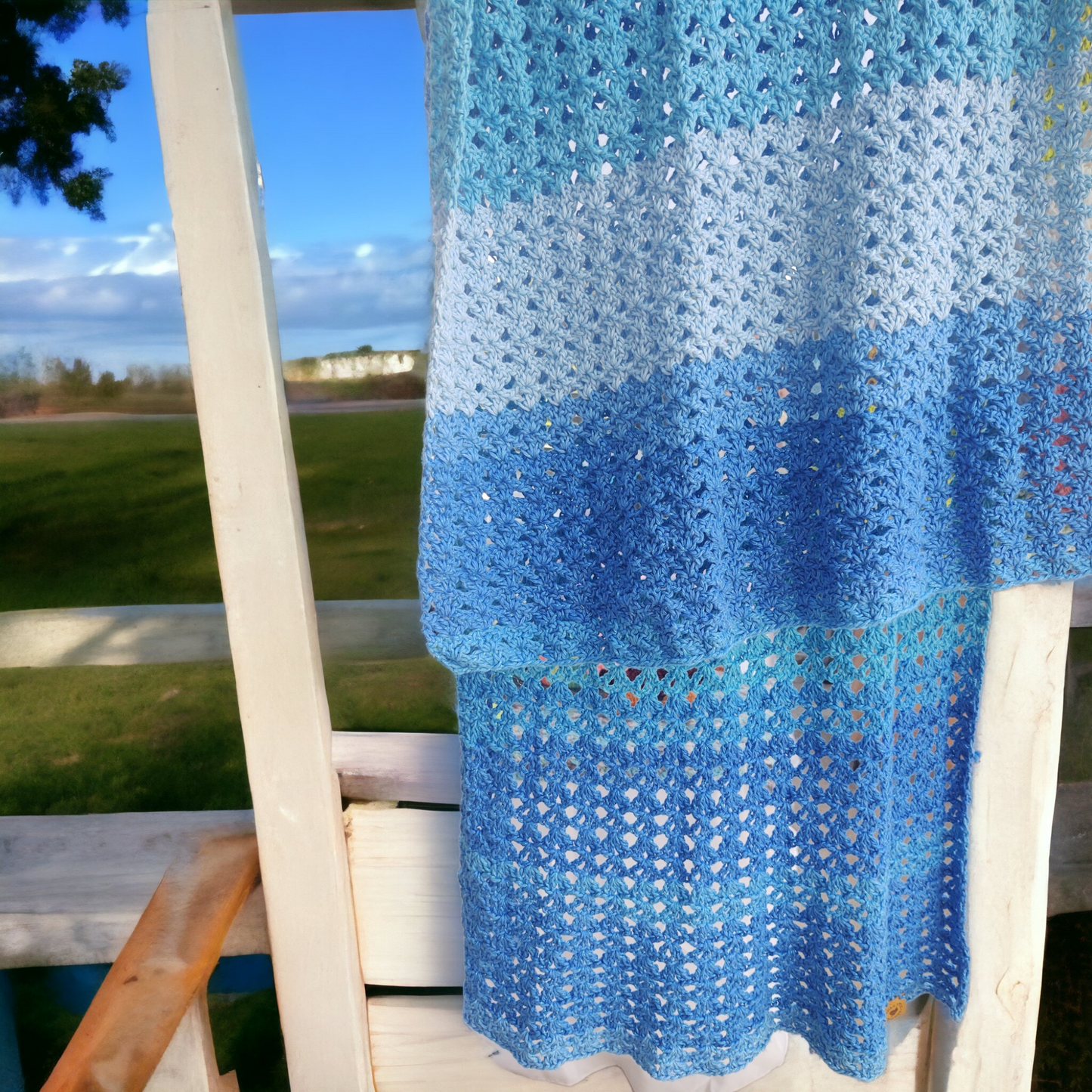 Sparkling Blue Waves Shawl