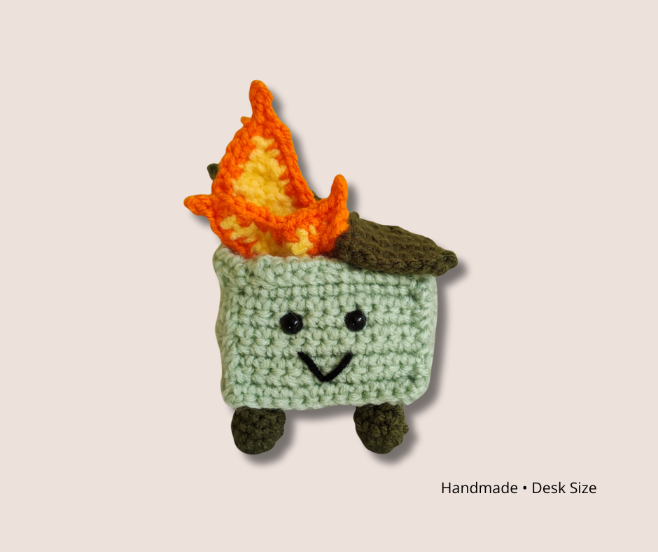 🔥 Crochet Dumpster Fire Plush – Handmade Stress Relief Gift That Gets It