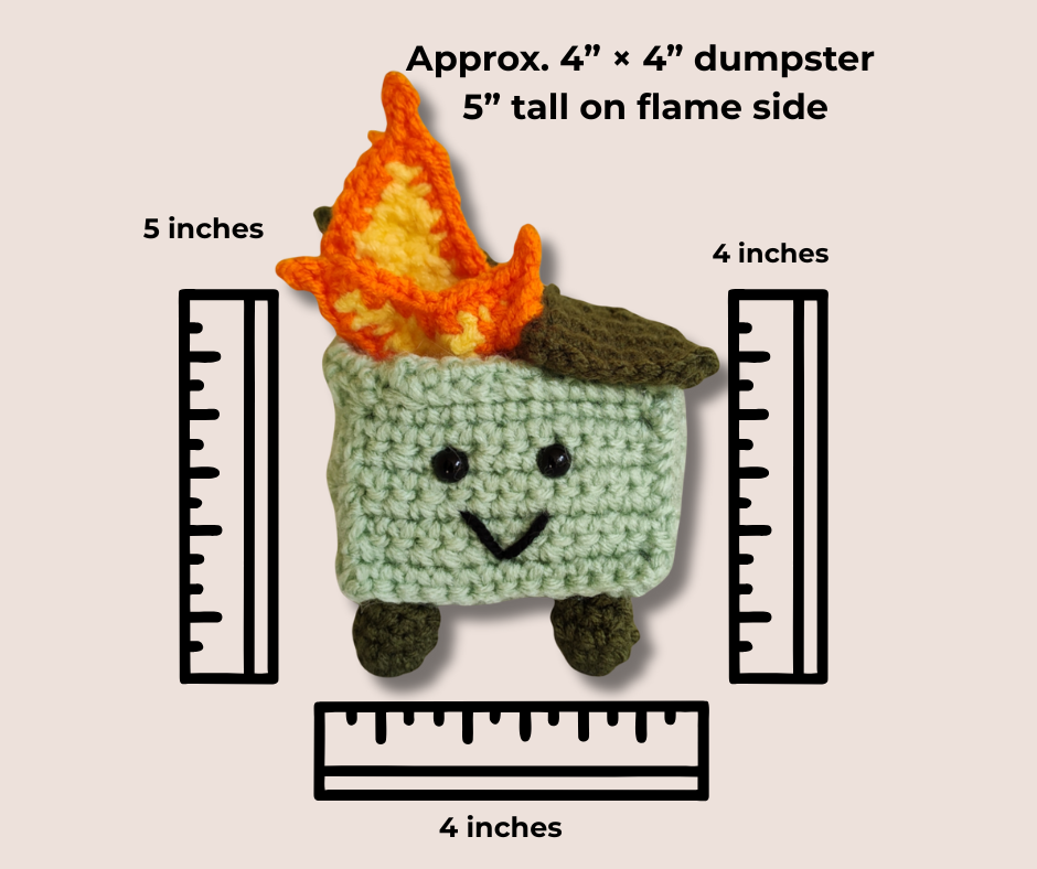🔥 Crochet Dumpster Fire Plush – Handmade Stress Relief Gift That Gets It