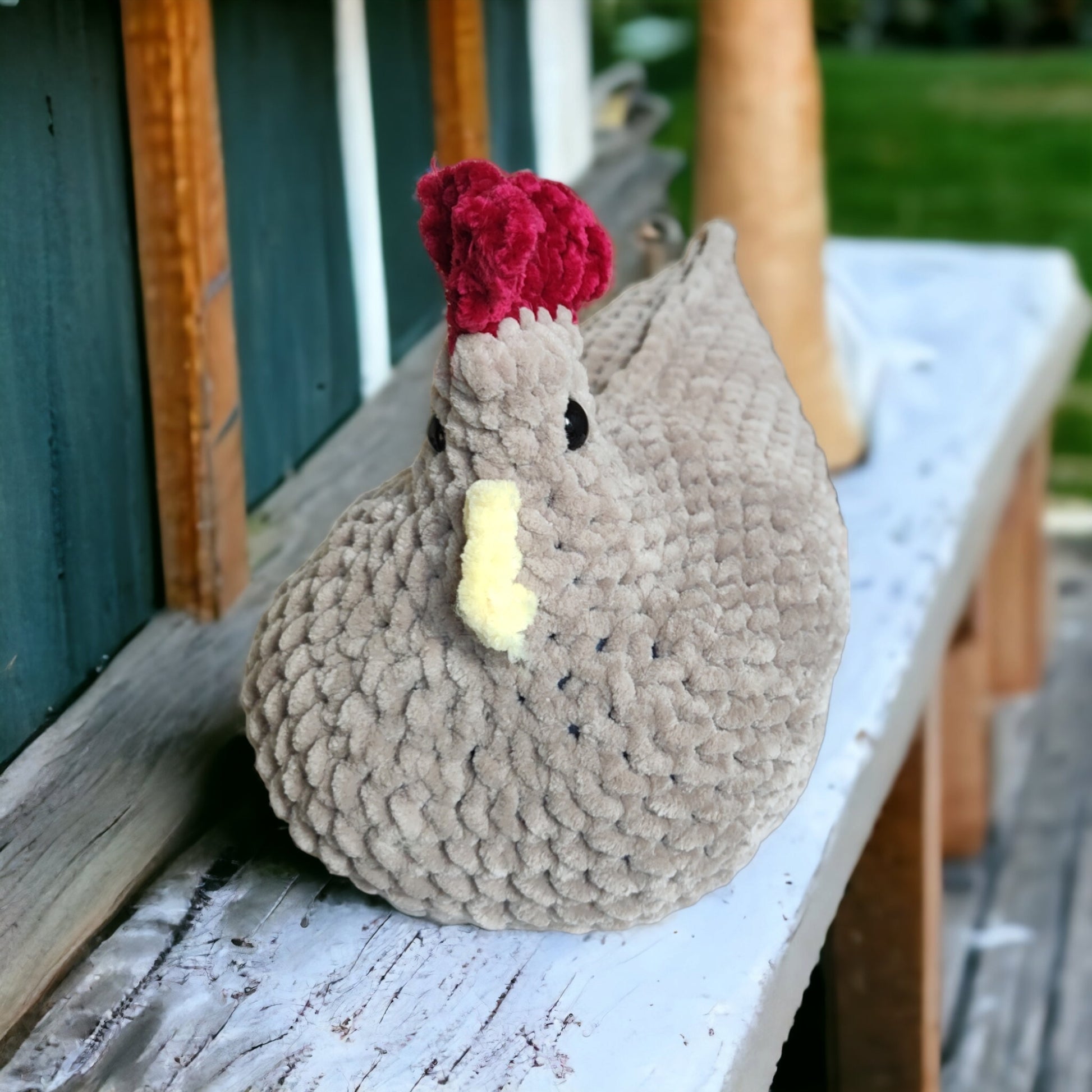 Crochet Support Chicken, emotional support, squeeze away worry