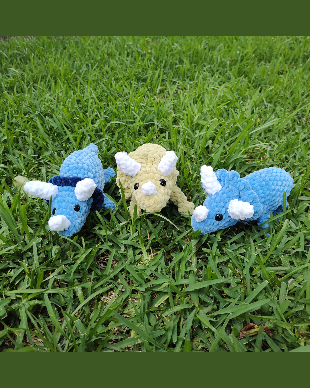Mini Triceratops – Handmade Crochet Plush
