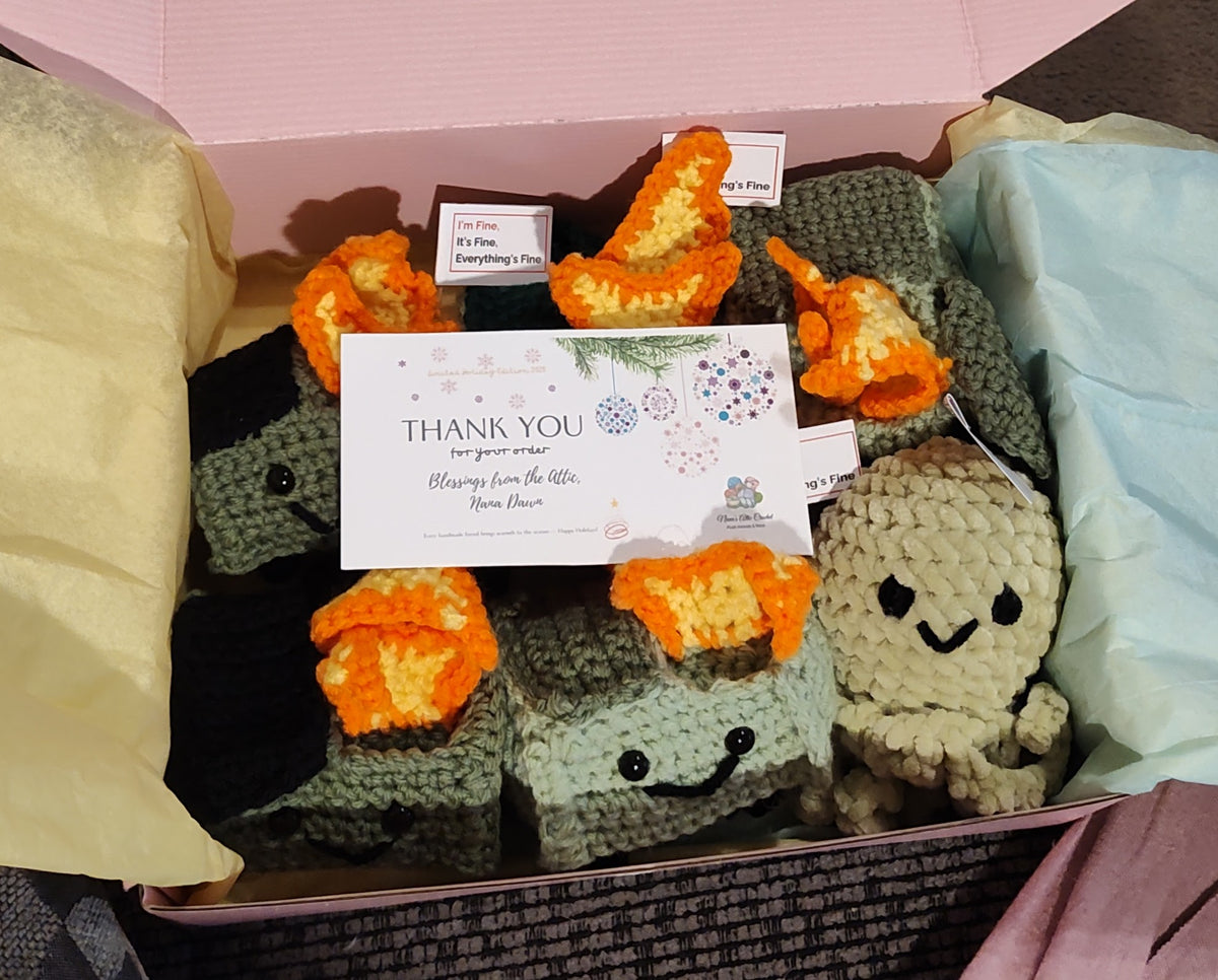 🔥 Crochet Dumpster Fire – Handmade Stress Relief Gift That Gets It
