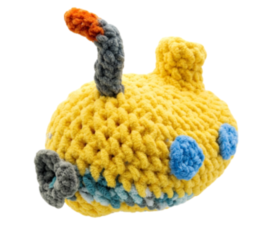 The Chunky Yellow Submarine — Handmade Crochet Plush Toy